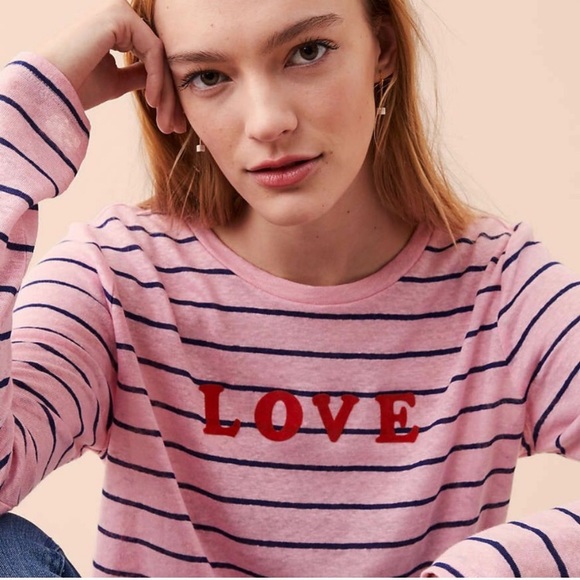 ❤️ LOVE pink and navy stripe top ❤️ - Picture 3 of 7